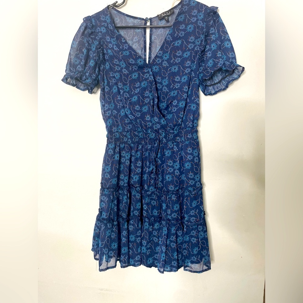 Trixxi Blue Patterned Mini Dress